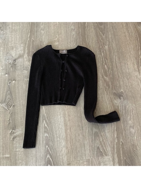 Urban Outfitters Tops - Urban Outfitters black ribbed crop top cardigan